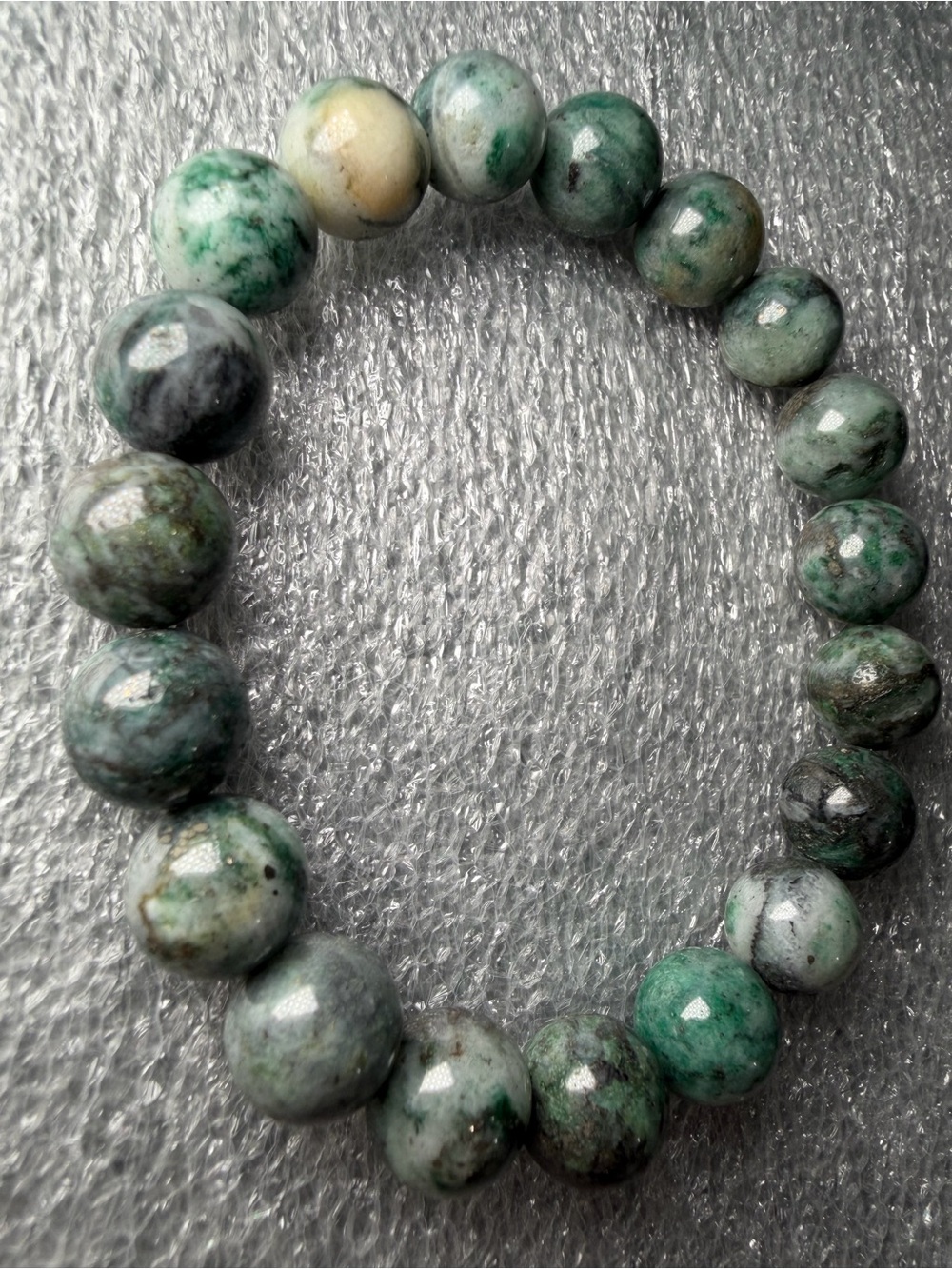 10MM Green Iron Stone Natural Crystal Bracelet